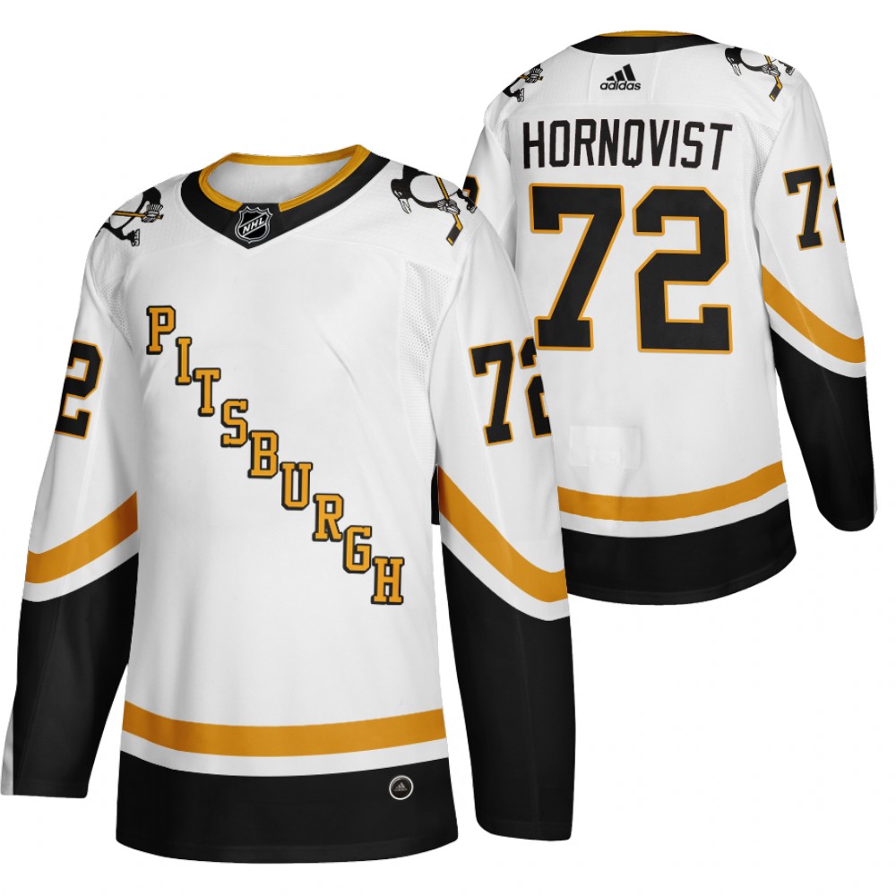 2021 Adidias Pittsburgh Penguins 72 Patric Hornqvist White Men Reverse Retro Alternate NHL Jersey